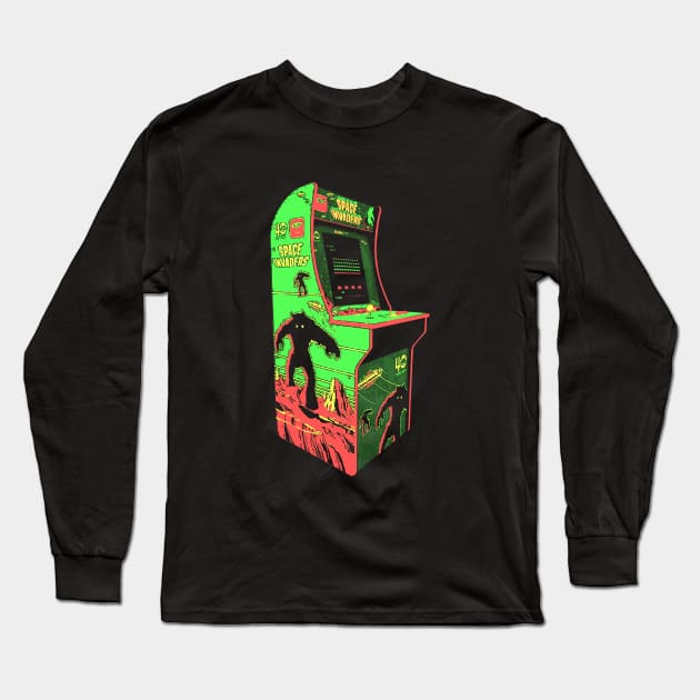 Space Invaders Retro Arcade Game 2.0 Long Sleeve T-Shirt by C3D3sign